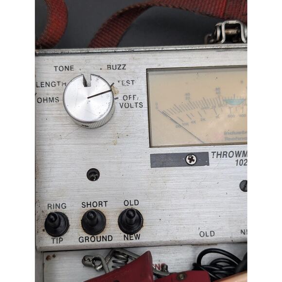 Vintage Industrial Technology Throwmaster 102A Telephone Cable Tester w Leads - Picture 3 of 16